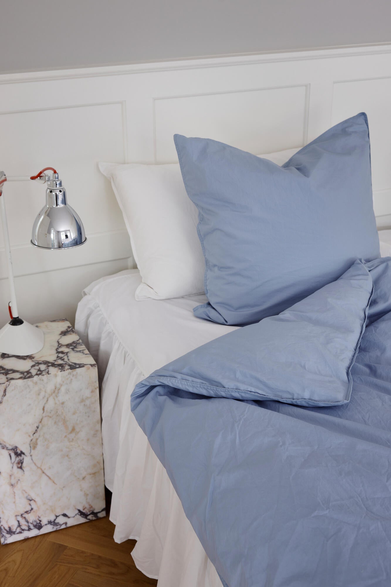 Curly Percale sengesæt - gråblå